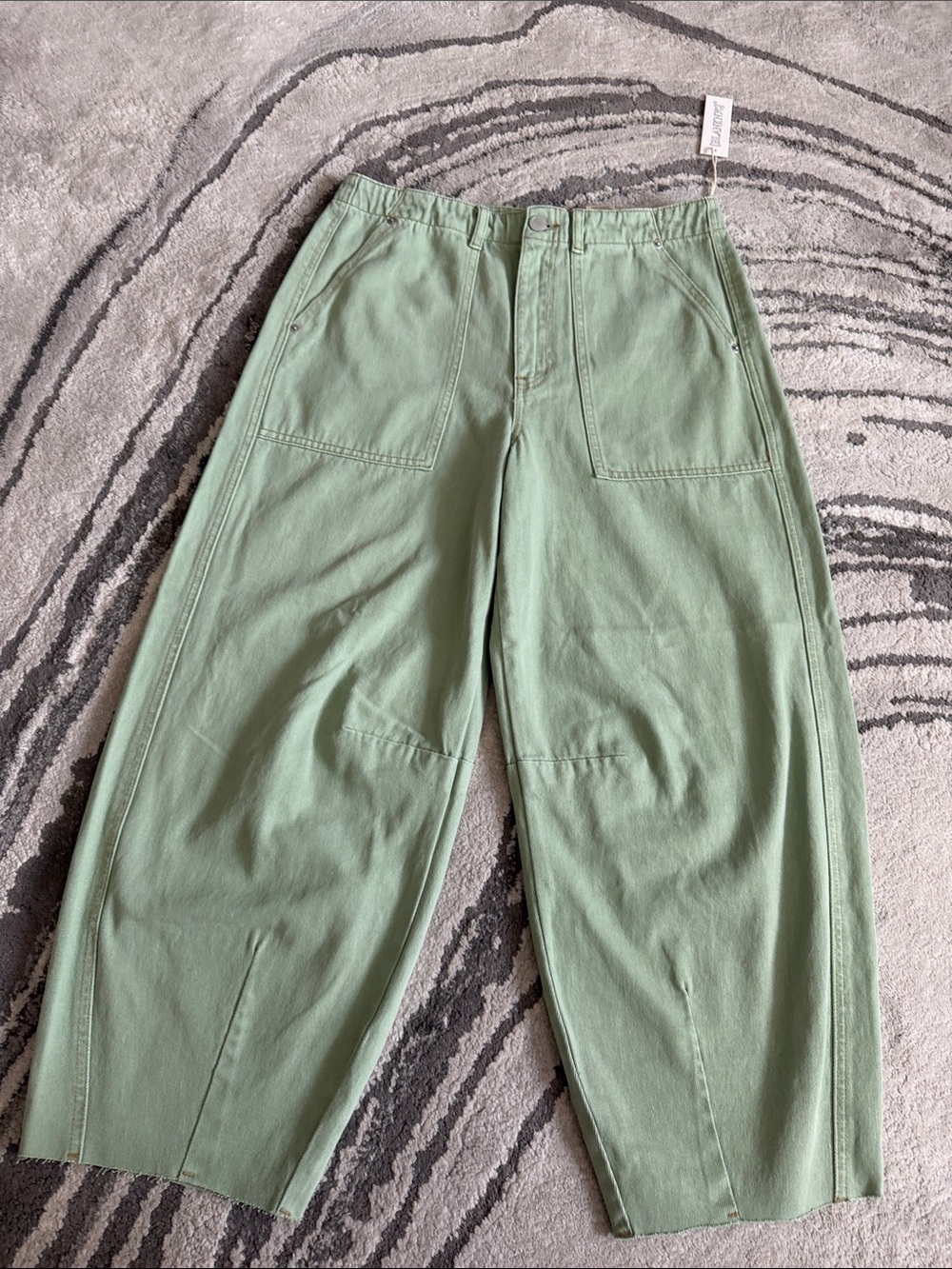 Blank NYC Barrel Leg High Rise Jeans in Pistachio Tone - Picture 5 of 13